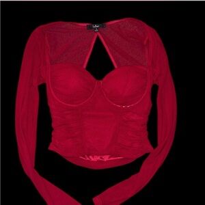 Lulu's Vibrant Red Long Sleeve Blouse